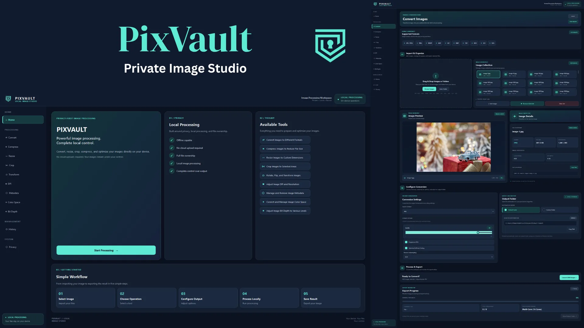 PixVault - Private Image Studio